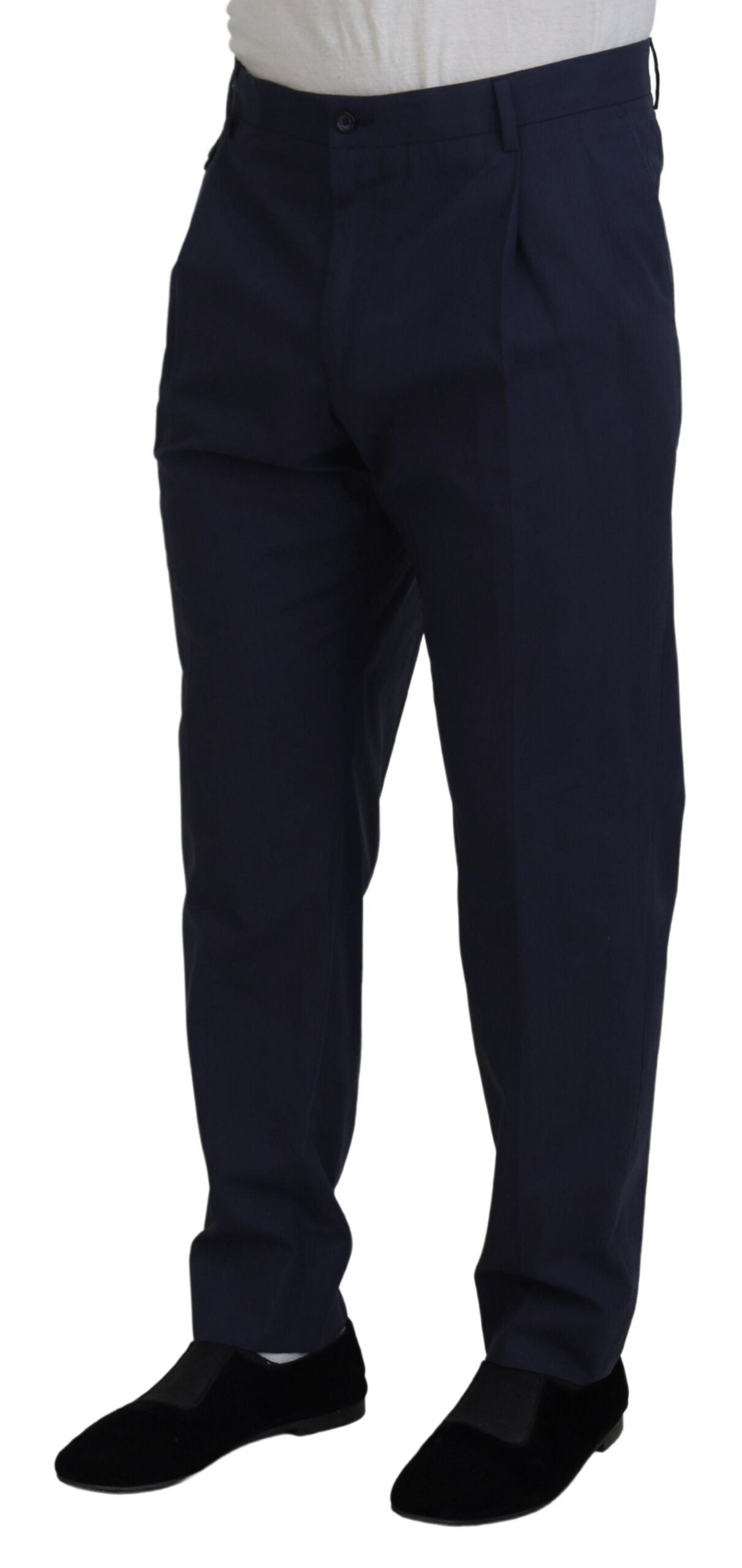 Elegante pantalón de vestir chino azul oscuro