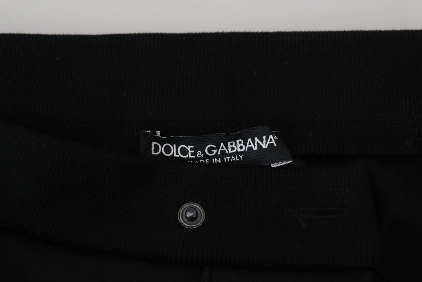 Elegantes pantalones deportivos negros de mezcla de lana de lujo