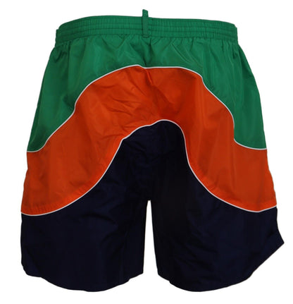 Bañador tipo bóxer con estampado multicolor