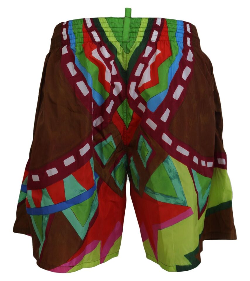 Shorts de baño estilo bóxer con estampado multicolor