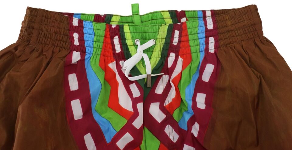 Shorts de baño estilo bóxer con estampado multicolor