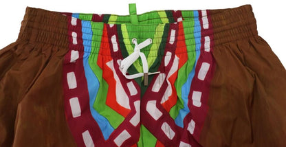 Shorts de baño estilo bóxer con estampado multicolor