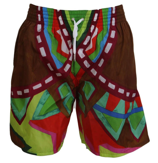 Shorts de baño estilo bóxer con estampado multicolor