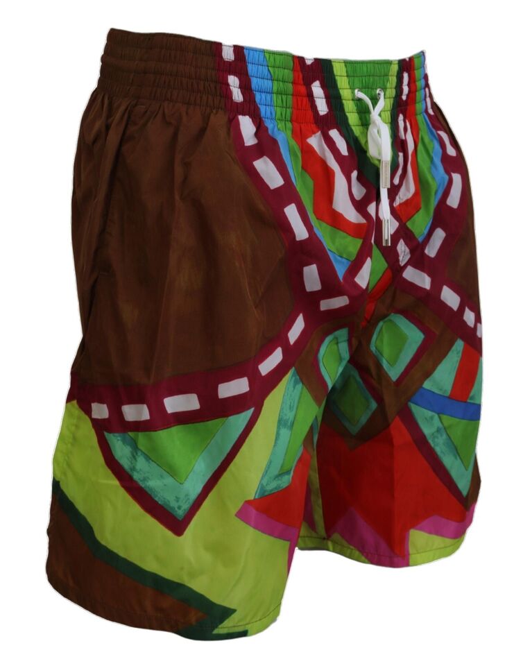 Shorts de baño estilo bóxer con estampado multicolor