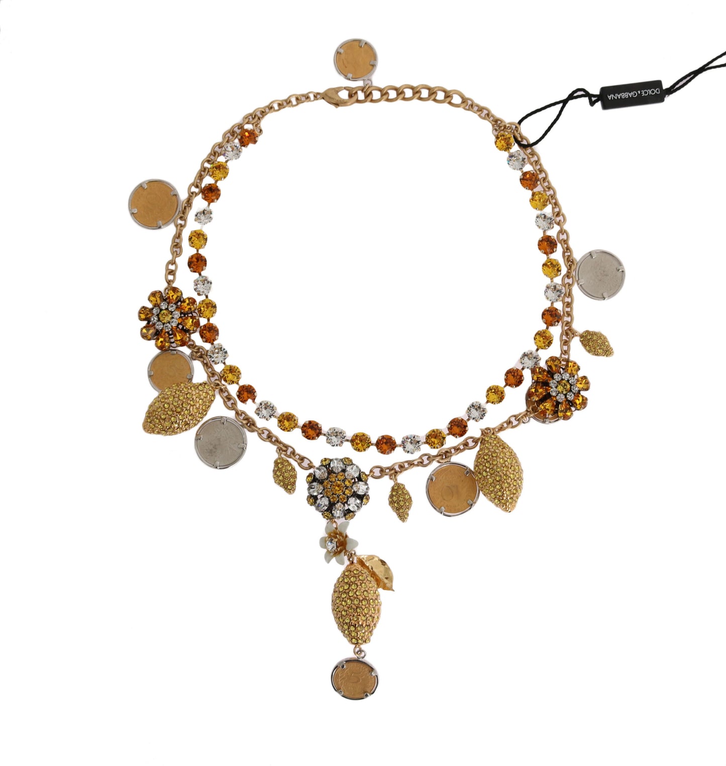 Elegante collar llamativo bañado en oro