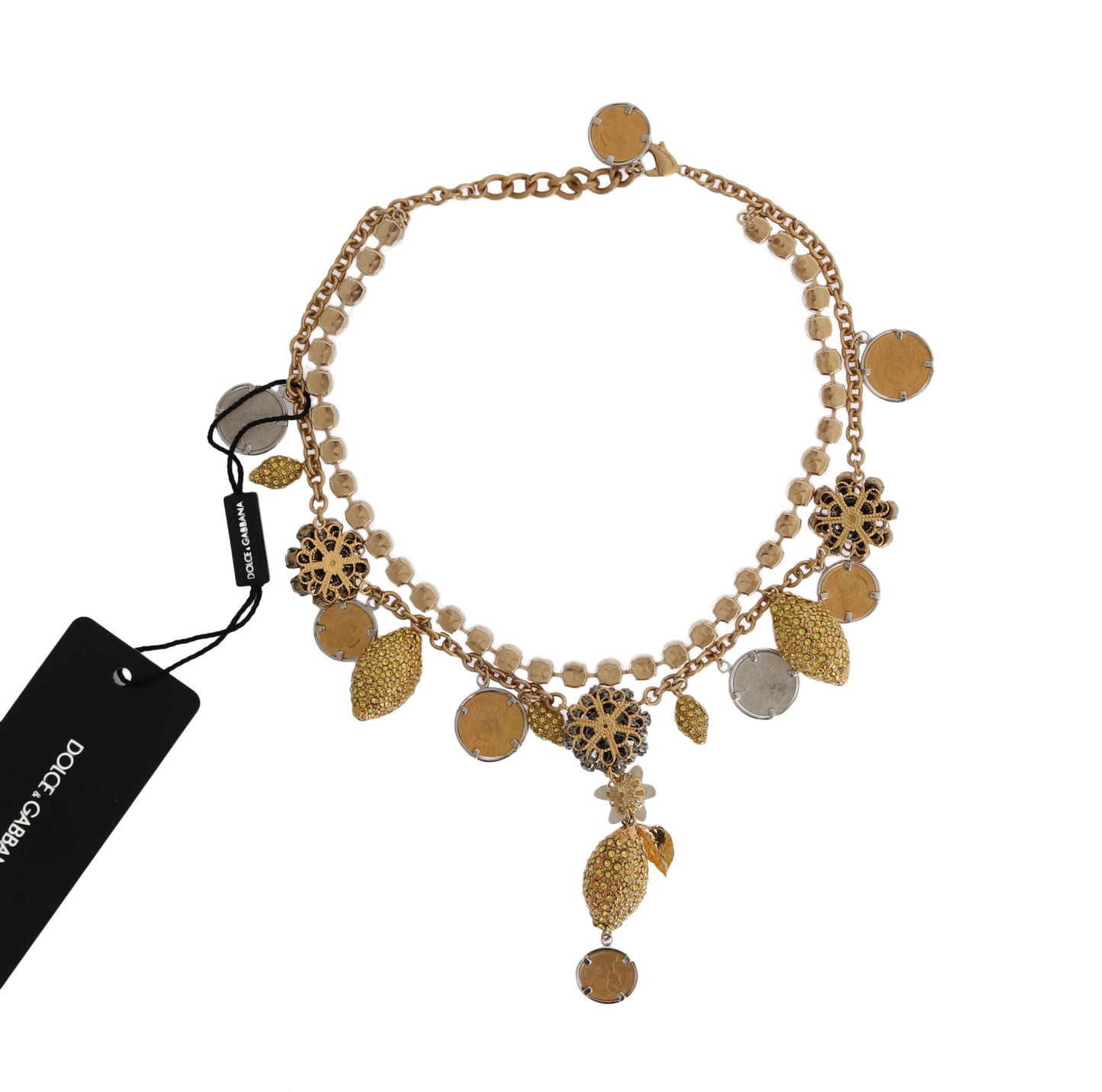 Elegante collar llamativo bañado en oro