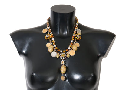 Elegante collar llamativo bañado en oro