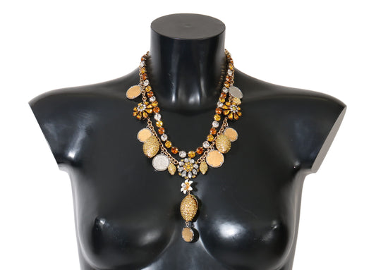 Elegante collar llamativo bañado en oro