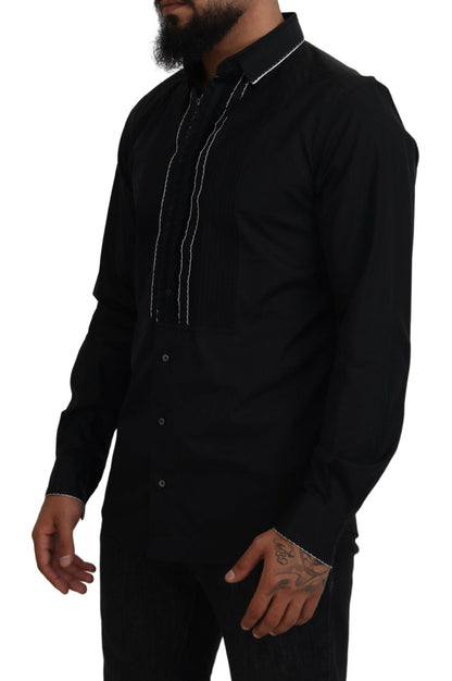 Camisa de vestir elegante de esmoquin de corte entallado