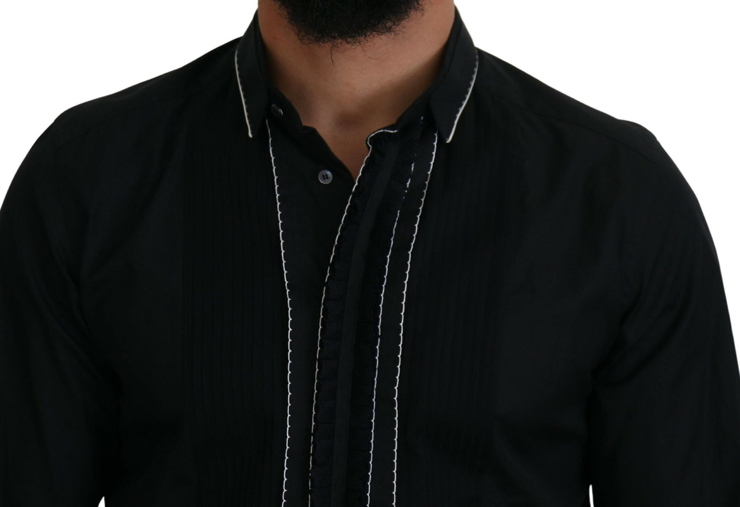 Camisa de vestir elegante de esmoquin de corte entallado