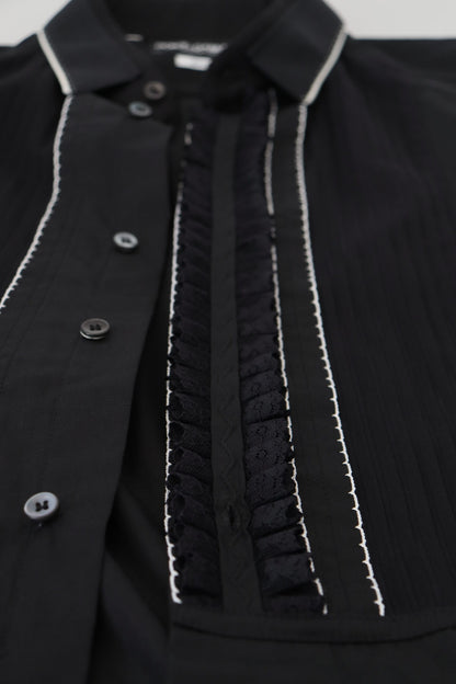 Camisa de vestir elegante de esmoquin de corte entallado