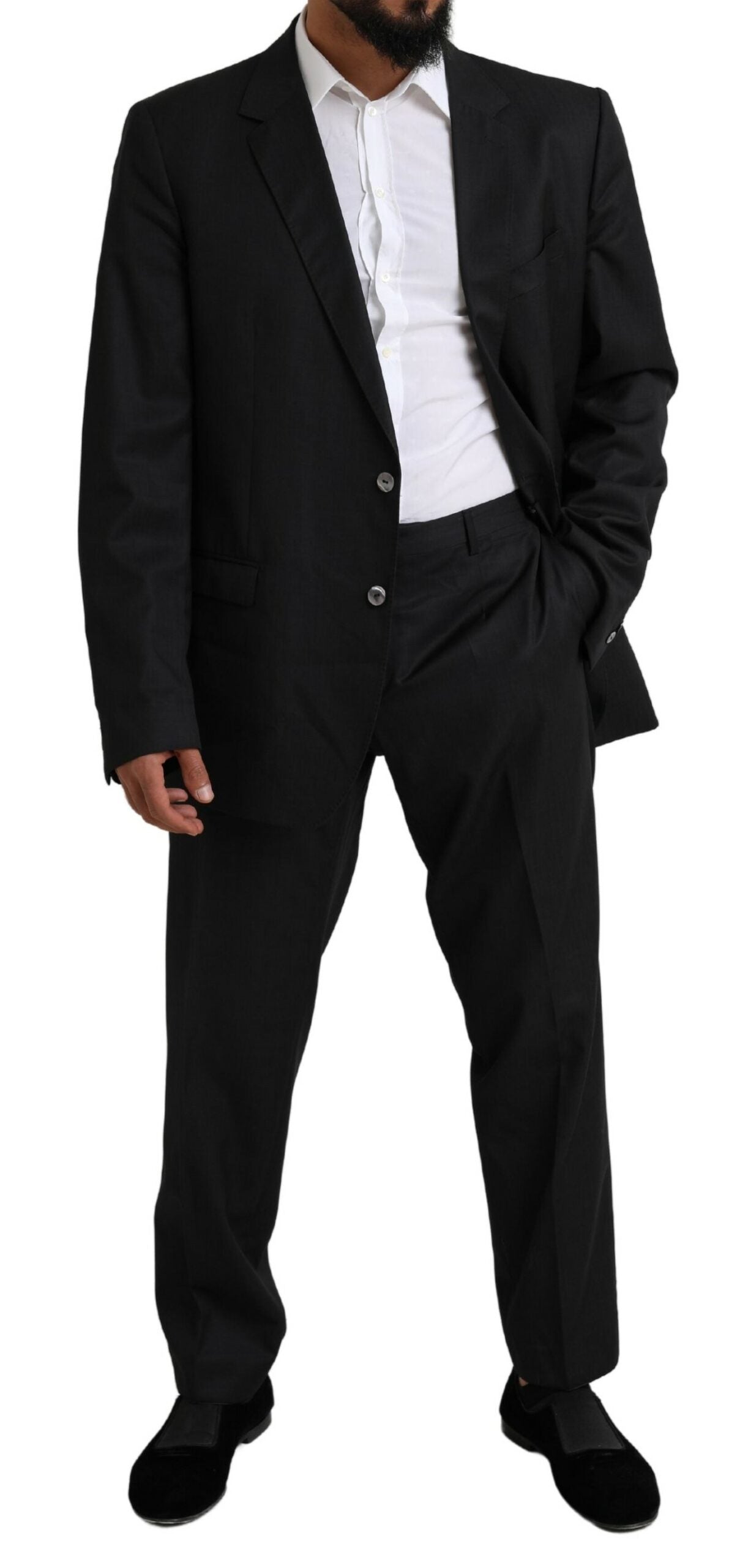 Elegante traje Martini de lana virgen negra