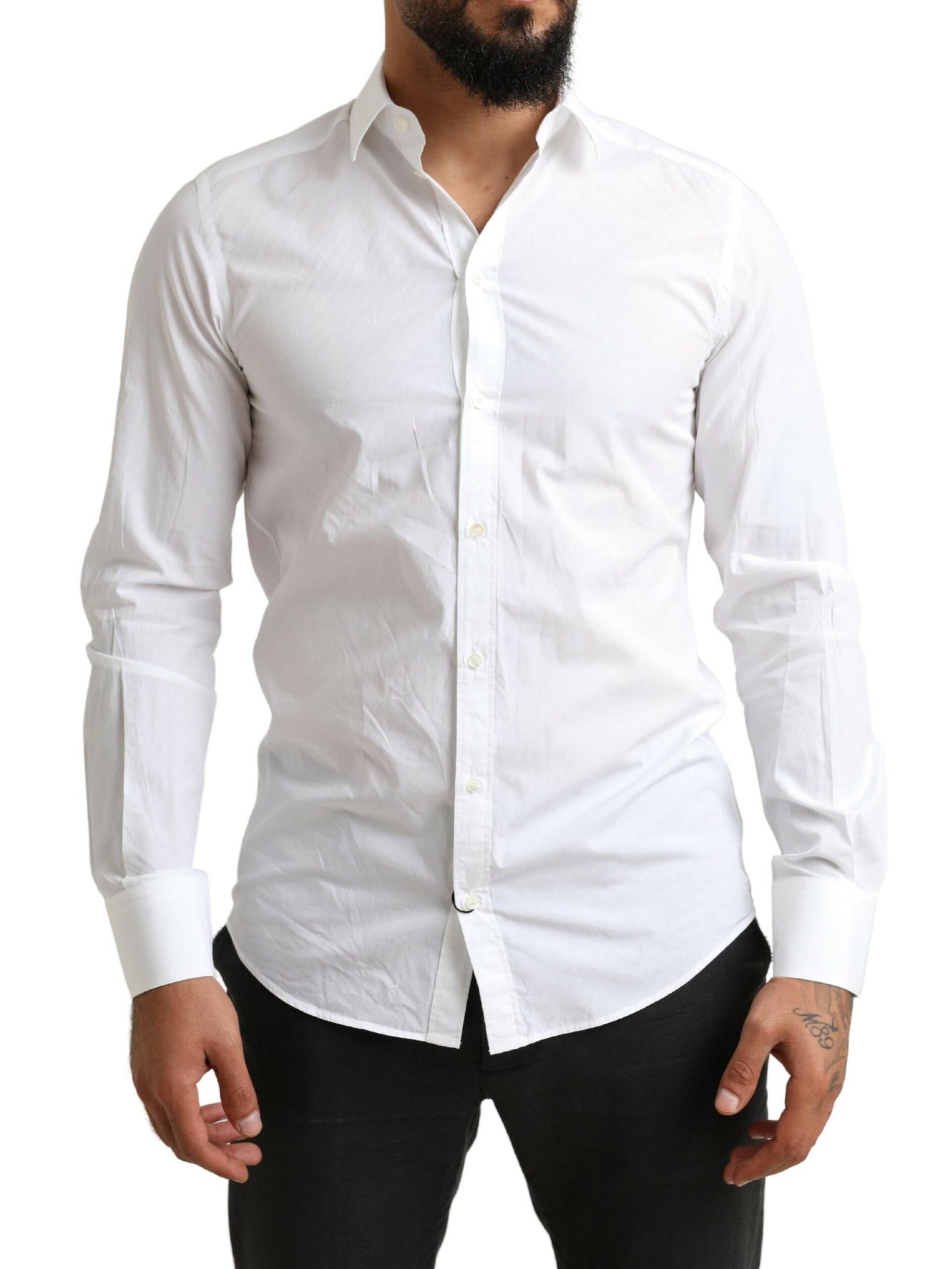 Camisa elegante de algodón blanco estilo Martini