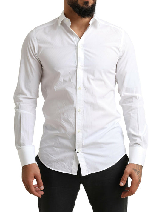 Camisa elegante de algodón blanco estilo Martini