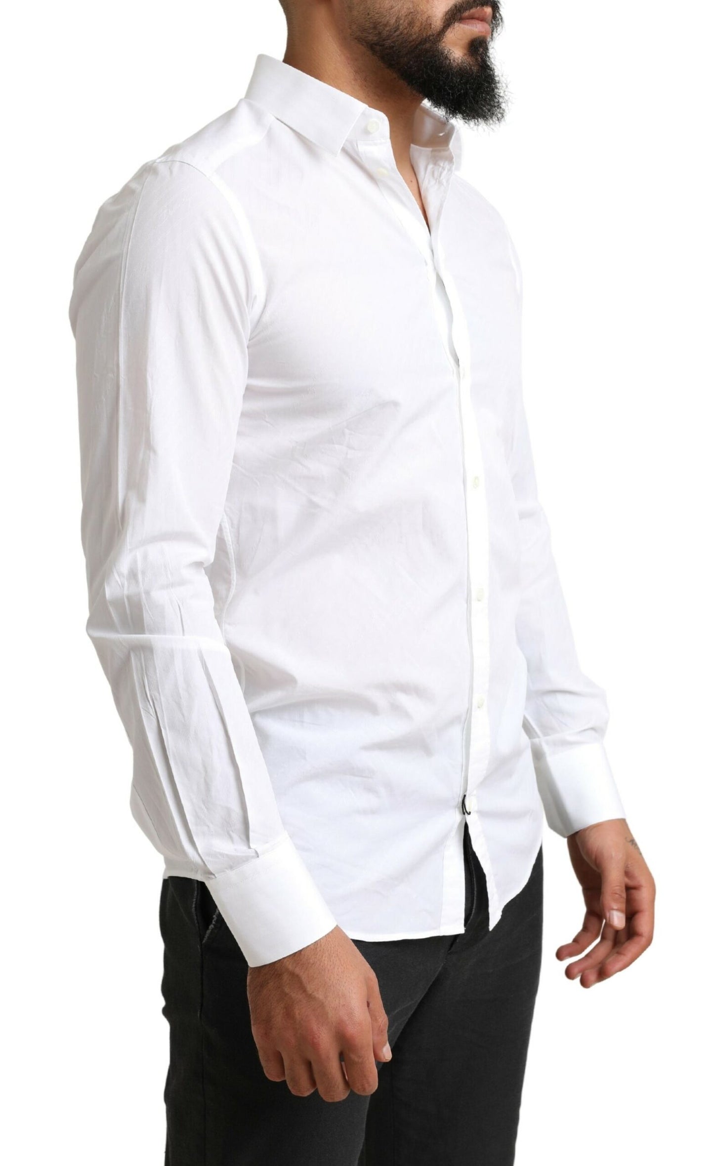 Camisa elegante de algodón blanco estilo Martini