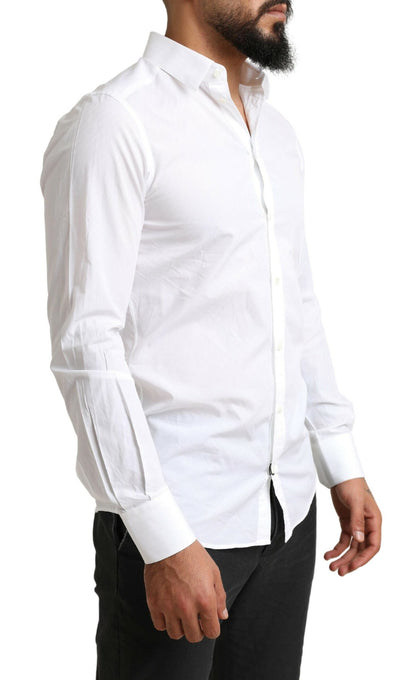 Camisa elegante de algodón blanco estilo Martini