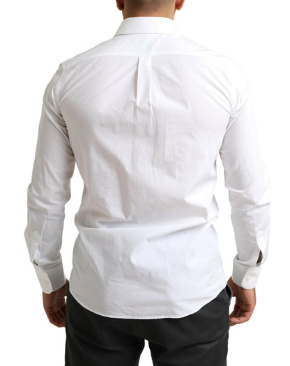 Camisa elegante de algodón blanco estilo Martini