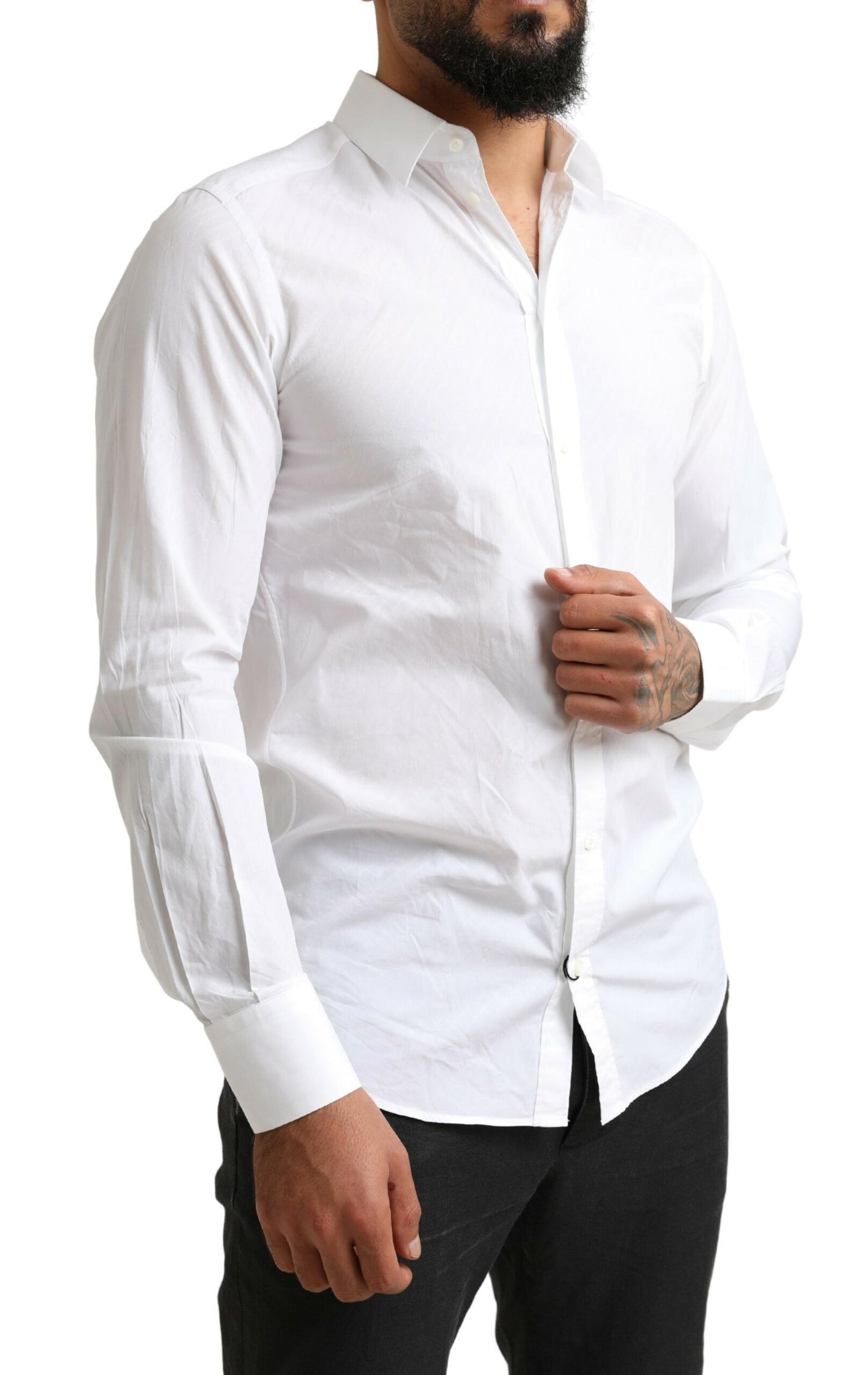 Camisa elegante de algodón blanco estilo Martini