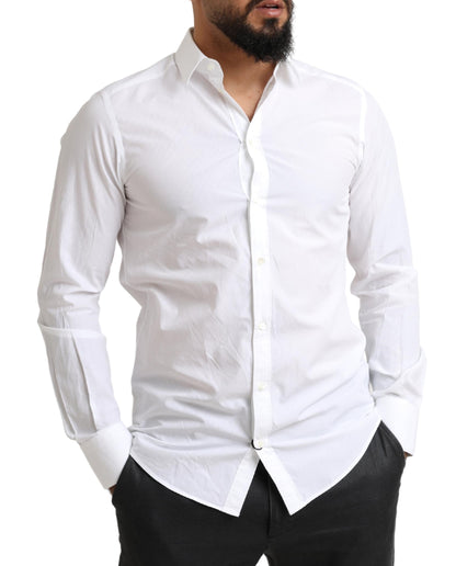 Camisa elegante de algodón blanco estilo Martini