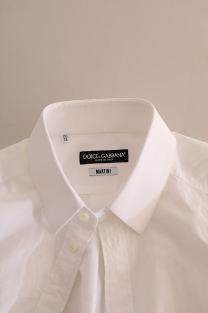 Camisa elegante de algodón blanco estilo Martini