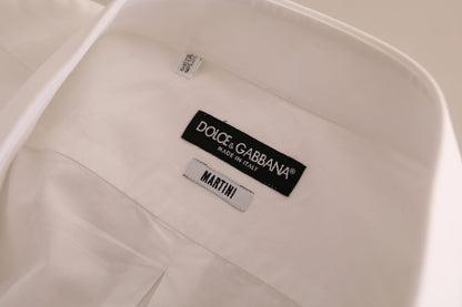 Camisa elegante de algodón blanco estilo Martini