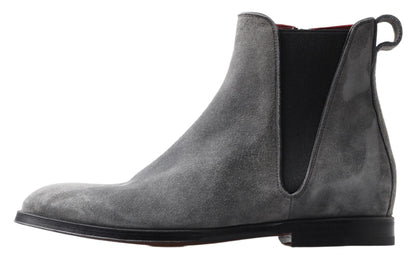 Elegantes botas Chelsea de piel gris