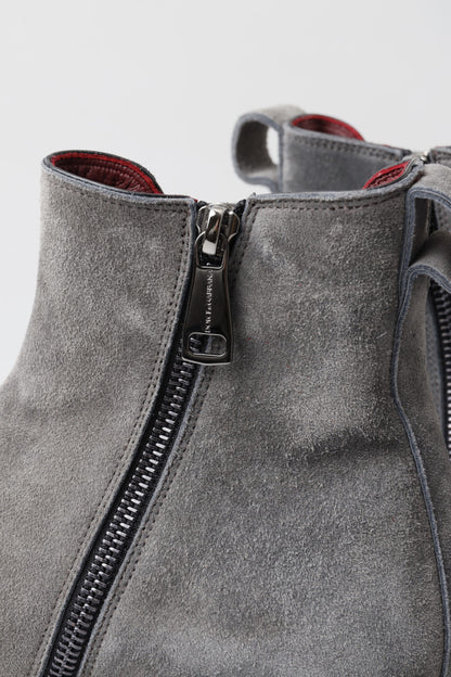Elegantes botas Chelsea de piel gris