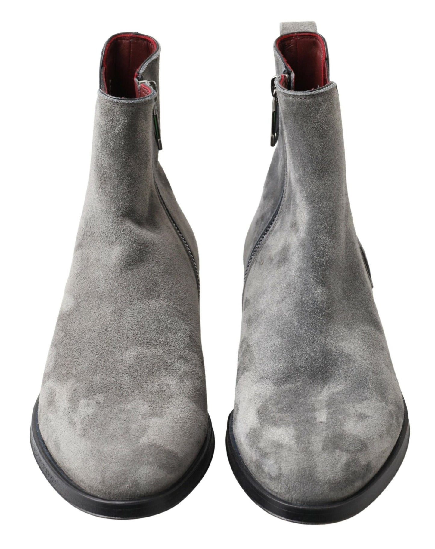 Elegantes botas Chelsea de piel gris