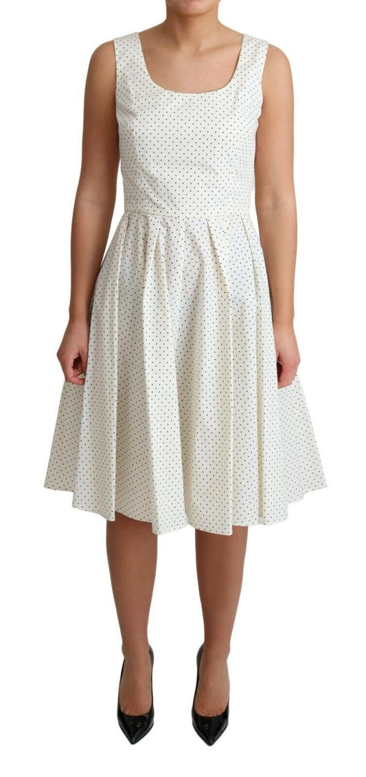 Elegante vestido sin mangas de lunares en forma de A