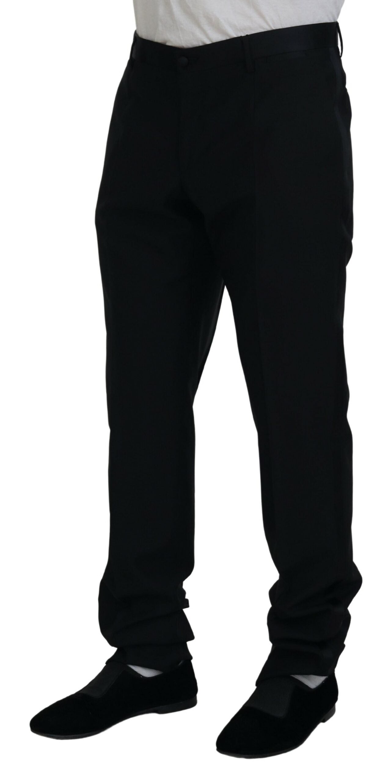 Pantalones de vestir negros elegantes de corte entallado