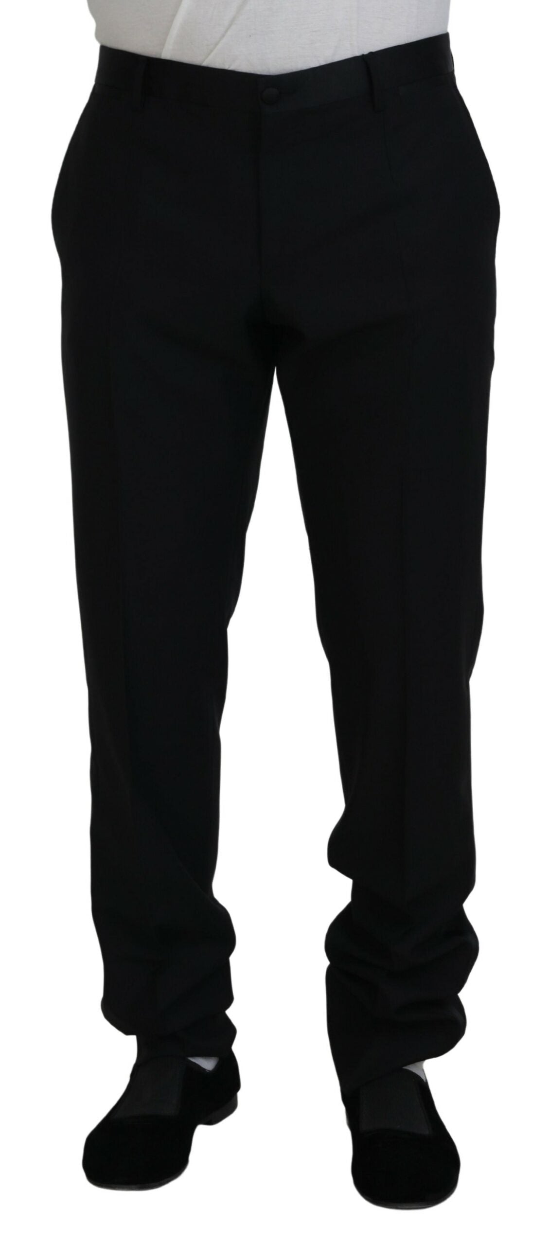 Pantalones de vestir negros elegantes de corte entallado