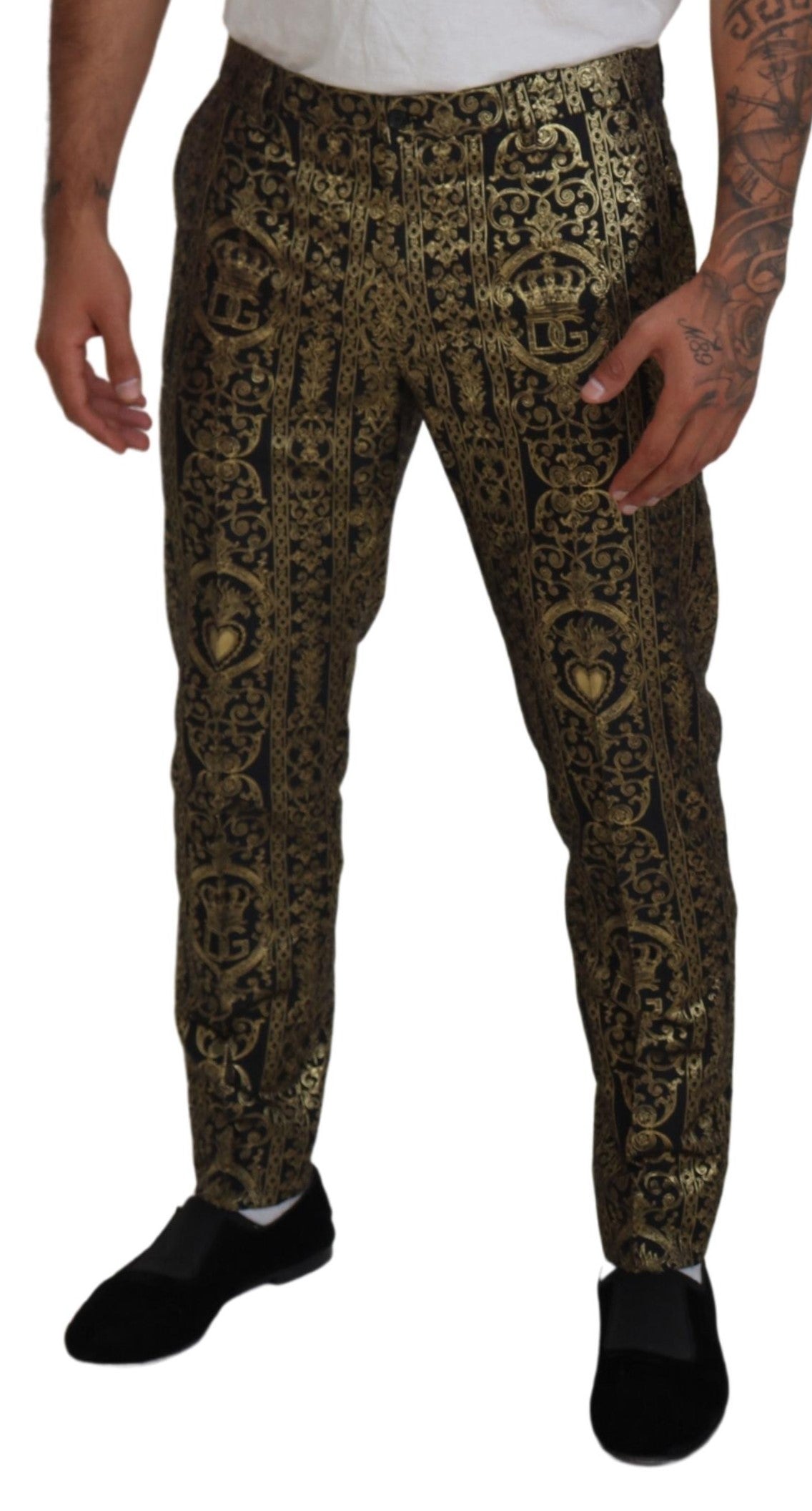 Elegantes pantalones de noche de jacquard