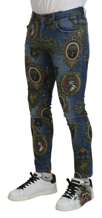 Vaqueros de mezclilla estampados y elegantes de corte entallado