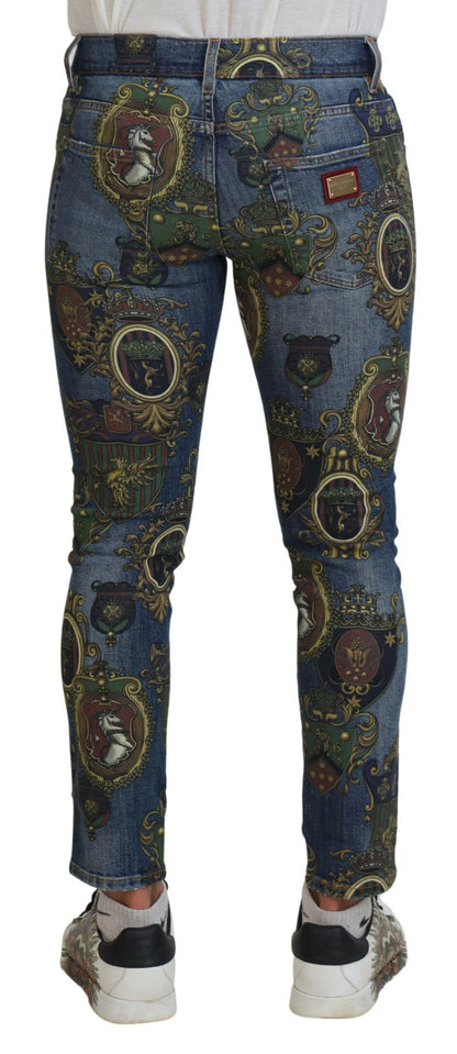 Vaqueros de mezclilla estampados y elegantes de corte entallado