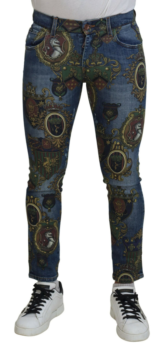 Vaqueros de mezclilla estampados y elegantes de corte entallado