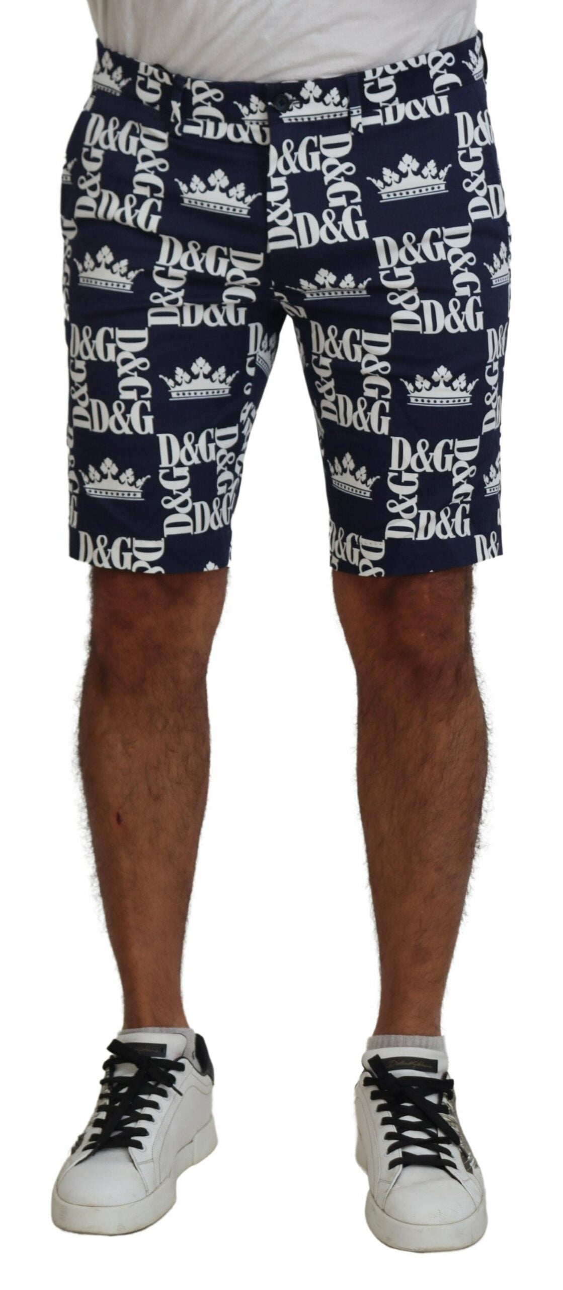 Pantalones cortos chinos casuales con estampado de corona