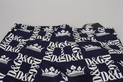 Pantalones cortos chinos casuales con estampado de corona