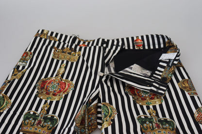 Elegantes pantalones chinos con rayas de corona dorada