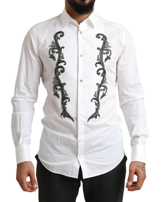 Camisa de esmoquin de corte entallado de diseñador italiano
