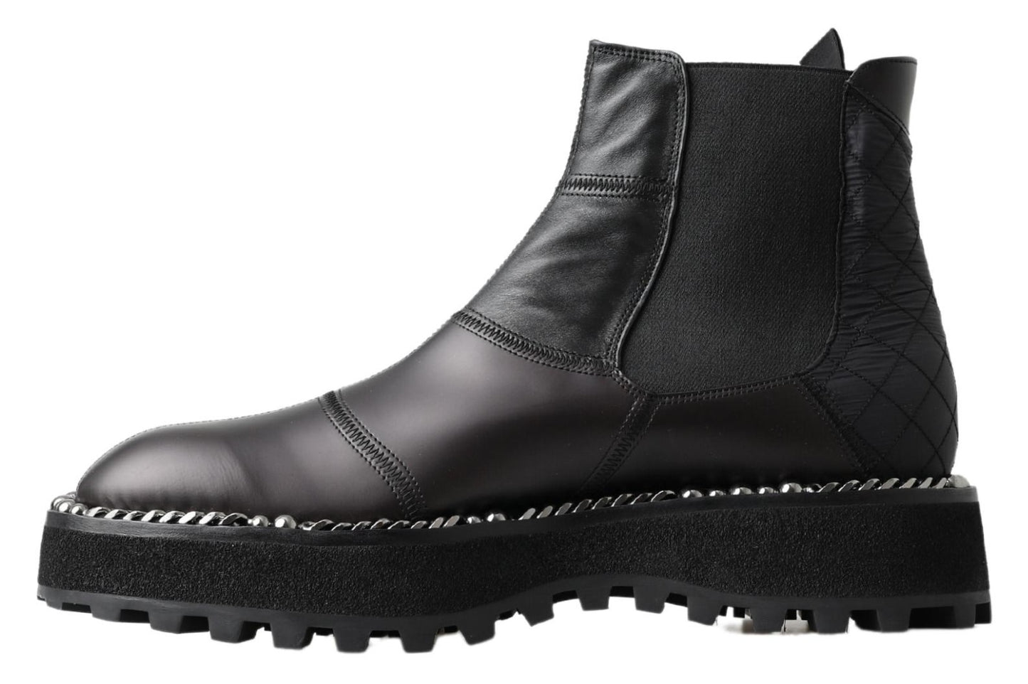 Botas negras elegantes con tacón elástico hasta el tobillo