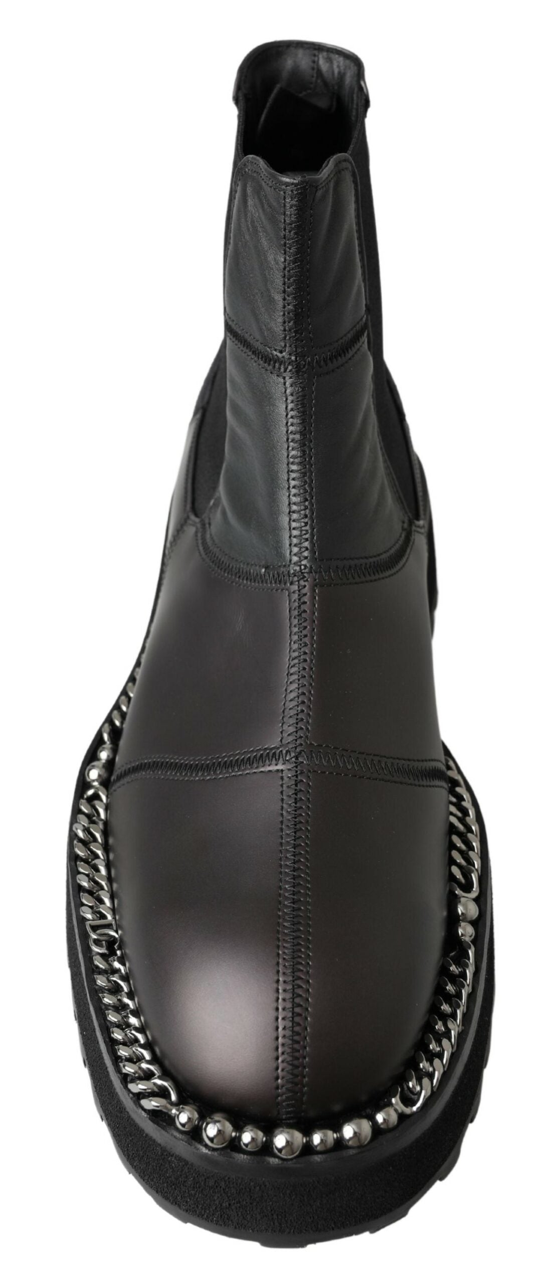 Botas negras elegantes con tacón elástico hasta el tobillo