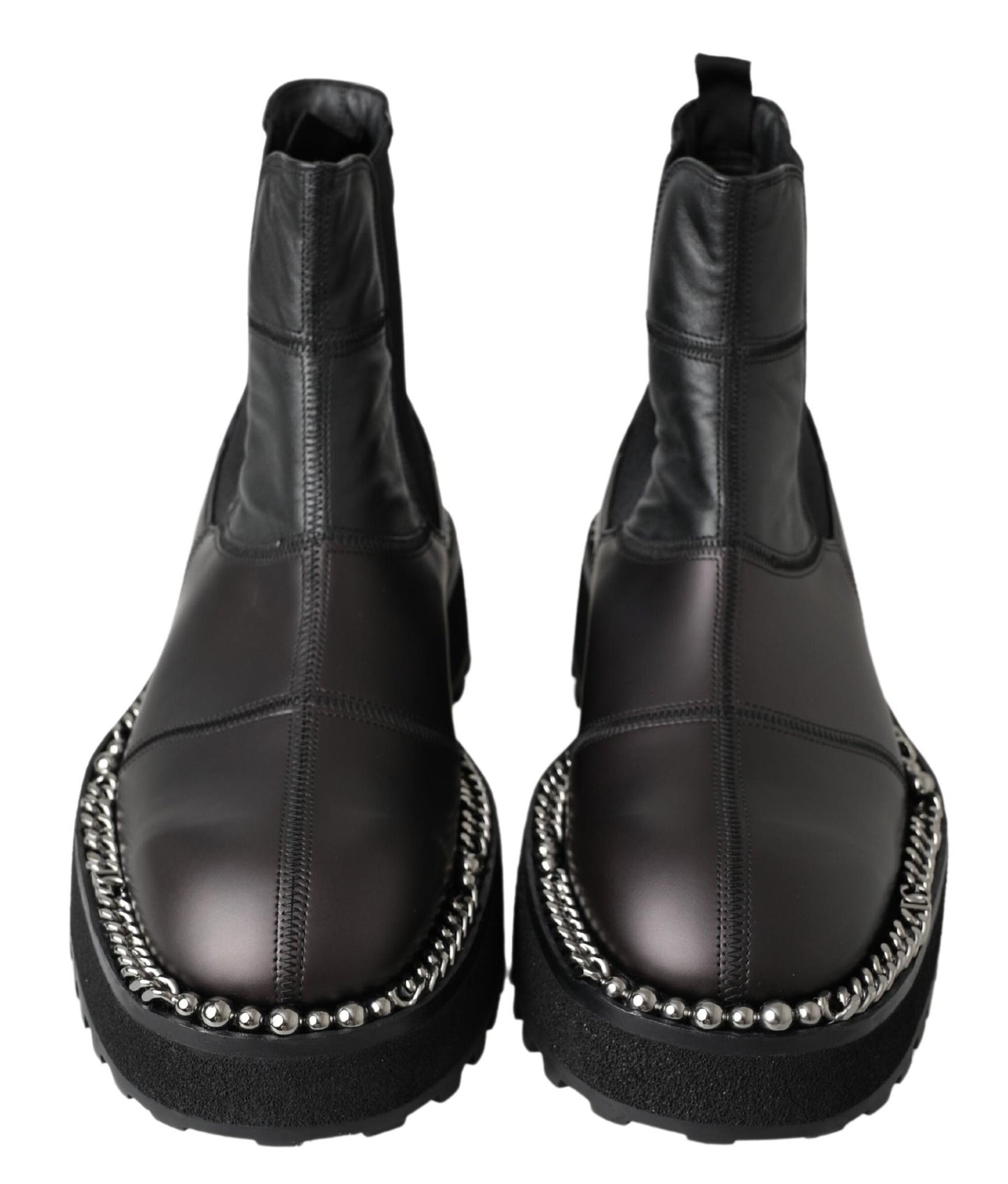 Botas negras elegantes con tacón elástico hasta el tobillo