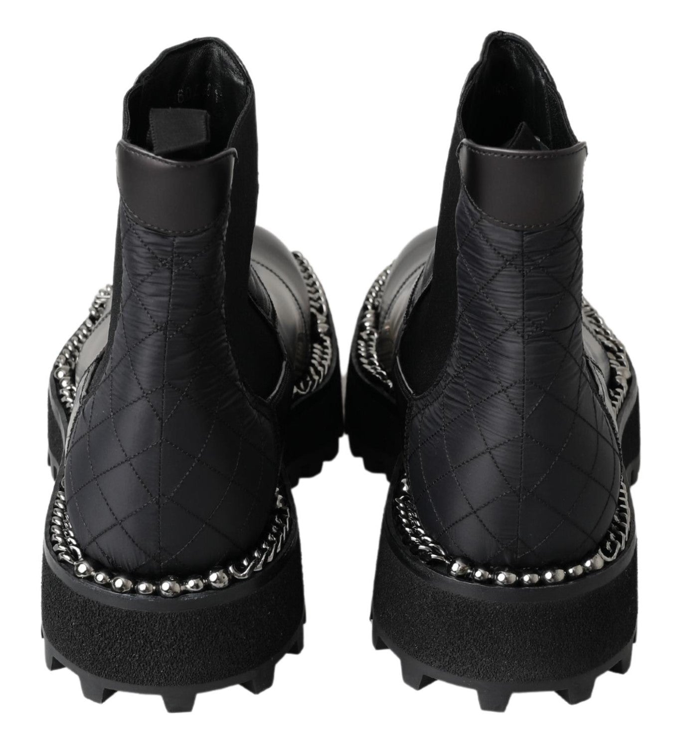 Botas negras elegantes con tacón elástico hasta el tobillo