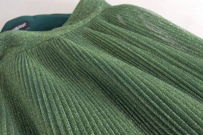 Encantadora falda plisada de corte A en color verde metalizado