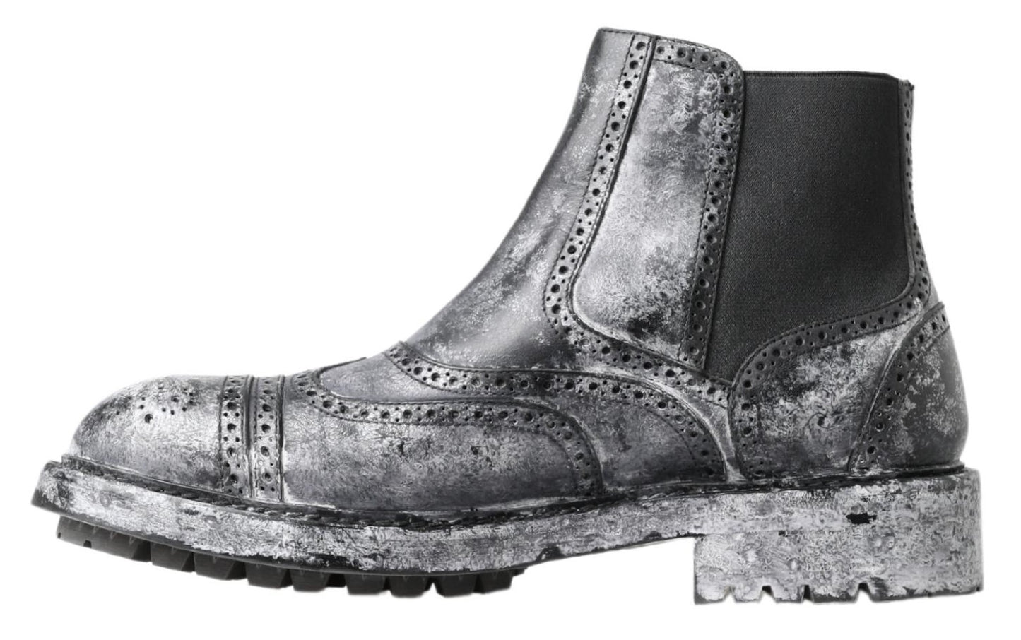 Elegantes botines Chelsea negros descoloridos