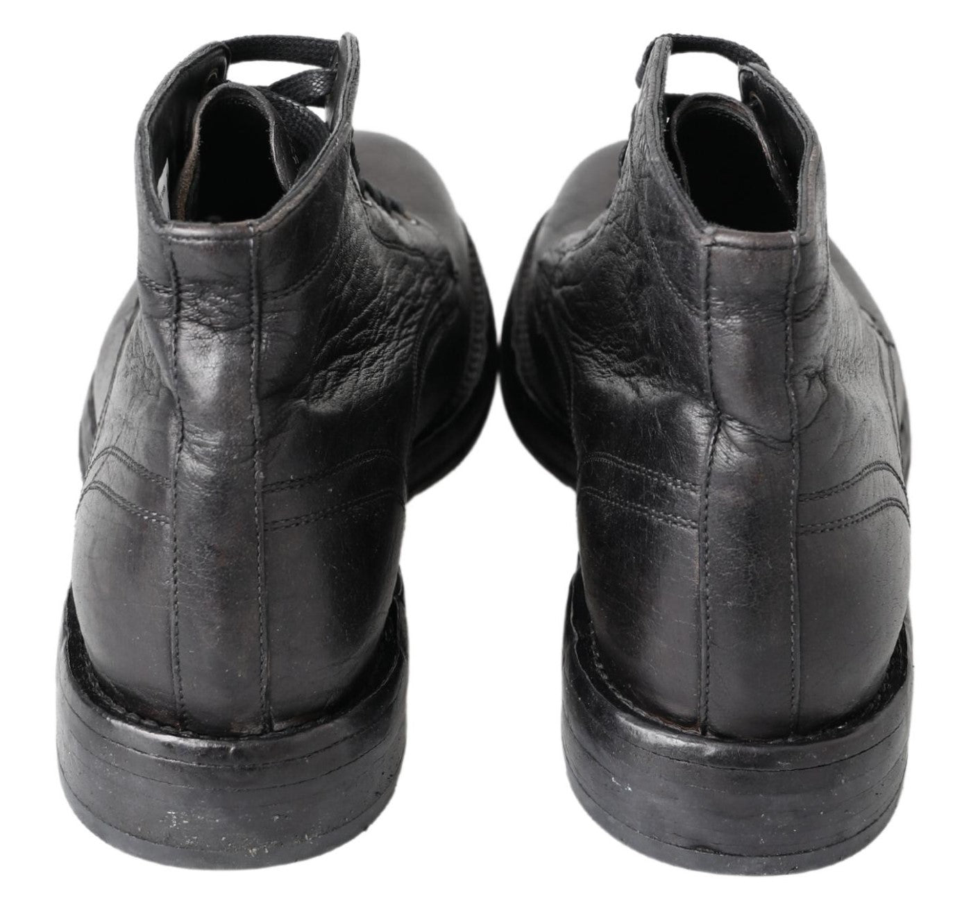Botas de cuero negras con cordones Equisite