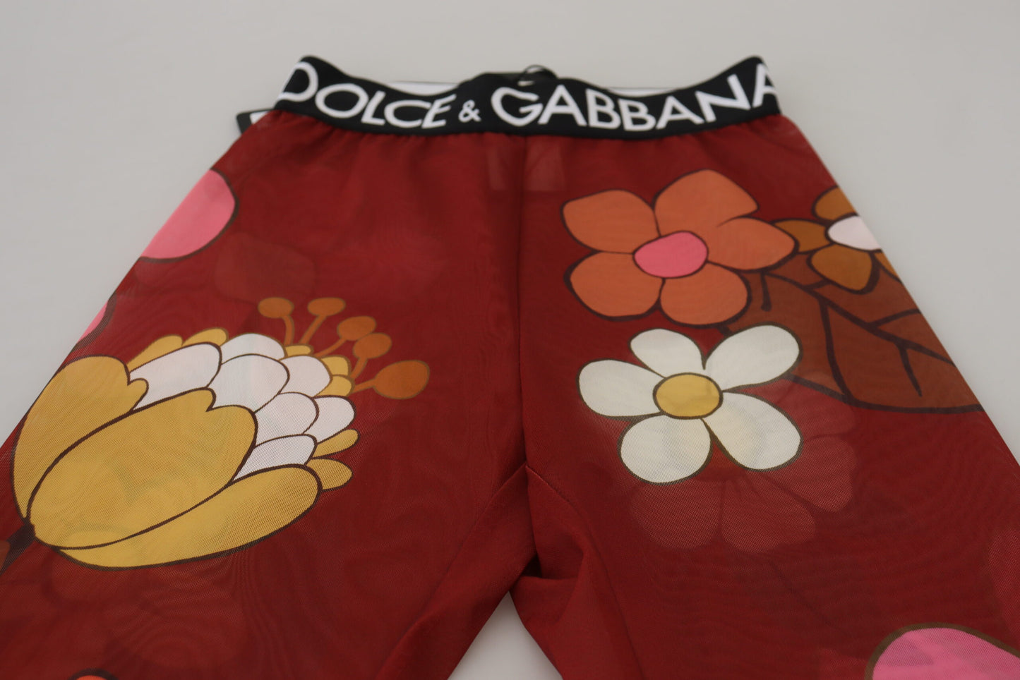 Leggings de cintura alta con estampado floral rojo