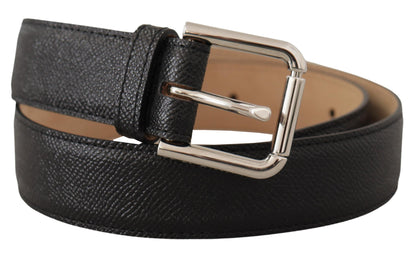 Cinturón de cuero auténtico negro elegante