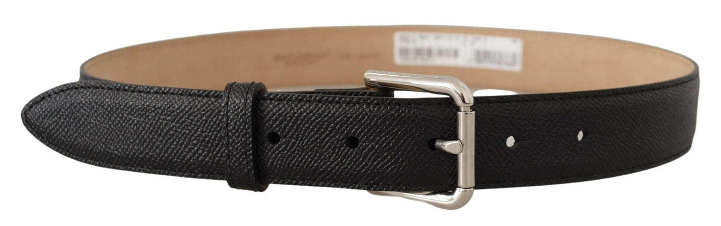 Cinturón de cuero auténtico negro elegante
