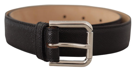 Cinturón de cuero auténtico negro elegante